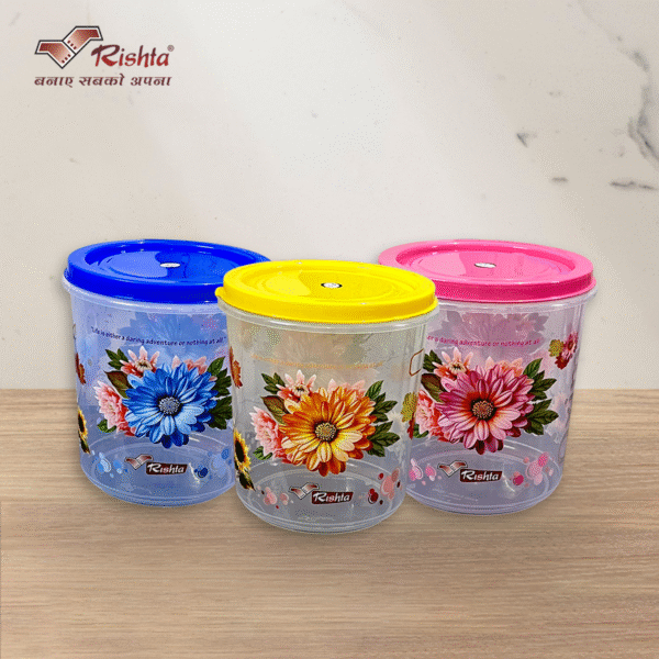 Rishta® Floral Design Air-Tight Plastic Container | 3pc-Set