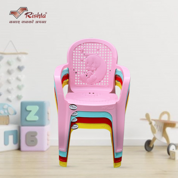Rishta® Kids Plastic Chair – Cartoon Back Design