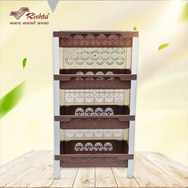 Rishta® Flora Plastic Storage Rack – 4 Layer
